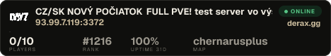 CZ/SK – NOVÝ POČIATOK FULL PVE! test server vo výstavbe