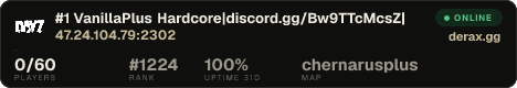 #1 VanillaPlus Hardcore|discord.gg/Bw9TTcMcsZ|