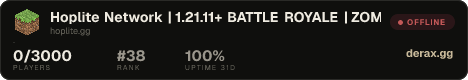 Hoplite Network | 1.21.11+ BATTLE ROYALE | ZOMBIE SURVIVAL SOON