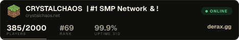 ⚑ CRYSTALCHAOS | #1 SMP Network ᴇᴜʀᴏᴘᴇ ꜱᴇʀᴠᴇʀꜱ ꜱᴏᴏɴ!