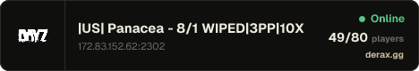 |US| Panacea - 8/1 WIPED|3PP|10X LOOT|PVP|NEWBIE PACKAGES| FAST