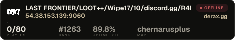 LAST FRONTIER/LOOT++/Wipe17/10/discord.gg/R4hqYk8Z7