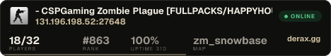 - CSPGaming Zombie Plague BETA [FULLPACKS/HAPPYHOUR/EVENTOS] @BRXGames