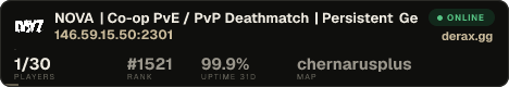 NOVA | Co-op PvE / PvP Deathmatch | Persistent Gear | Chernarus