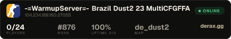 -=WarmupServer=- Brazil Dust2 23 ★MultiCFG★FFA-DM★