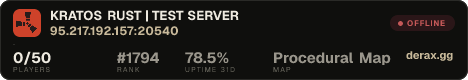 KRATOS RUST | TEST SERVER