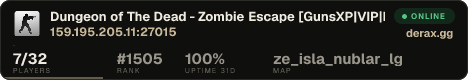 Dungeon of The Dead - Zombie Escape [GunsXP|VIP|Nemesis]