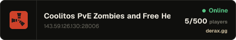 Coolitos PvE Zombies and Free Helis - Noob Friendly Low Decay/U