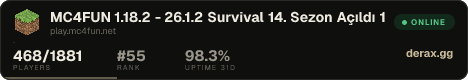 MC4FUN 1.18.2 - 26.1.2 Survival 14. Sezon Açıldı 100.000₺ Ödül Havuzu
