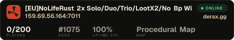 [EU]NoLifeRust 2x Solo/Duo/Trio/LootX2/No Bp Wipes