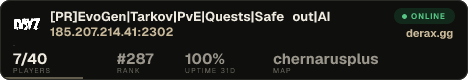 [PR]EvoGen|Tarkov|PvE|Quests|Safe out|AI