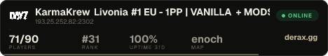 KarmaKrew Livonia #1 EU - 1PP | VANILLA + MODS