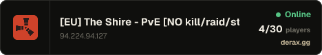 [EU] The Shire - PvE [NO kill/raid/steal] - No BP wipe
