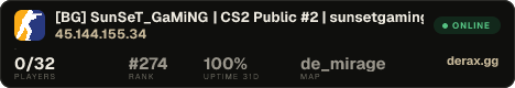 [BG] SunSeT_GaMiNG | CS2 Public #2 | sunsetgaming.eu