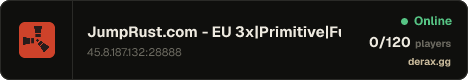 JumpRust.com - EU 3x|Primitive|Full PVP|Shop|Kits|TP|Clans|
