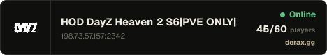 HOD DayZ Heaven 2 S6|PVE ONLY|AI City|Helis|Quests|Airdrops|For