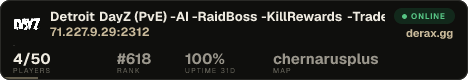Detroit DayZ (PvE) -AI -RaidBoss -KillRewards -Traders -Quest