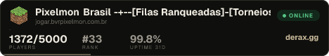 ◆◆◆ Pixelmon Brasil ◆◆◆ -+--[Filas Ranqueadas]-[Torneios]-[Quests]--+-