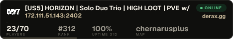 [US5] HORIZON | Solo Duo Trio | HIGH LOOT | PVE w/ PVP ZONES |
