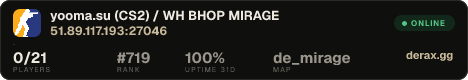███ ➥ yooma.su (CS2) / WH BHOP MIRAGE