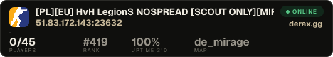 [PL][EU] HvH LegionS NOSPREAD [SCOUT ONLY][MIRAGE]