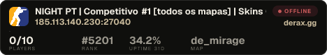 NIGHT PT | Competitivo #1 [todos os mapas] | Skins Grátis
