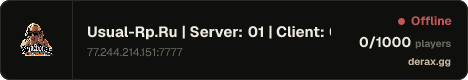 Usual-Rp.Ru | Server: 01 | Client: 0.3.7