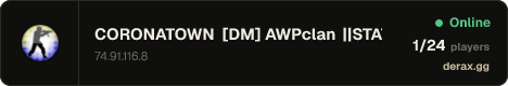 ███► CORONATOWN [DM] AWPclan ||STATS|100 Tick|BHOP ON|