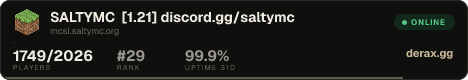 SALTYMC [1.21] discord.gg/saltymc ѕᴛᴇᴀᴍѕᴘᴀʀᴋѕ ѕᴇᴛ ɴᴏᴡ ᴀᴠᴀɪʟᴀʙʟᴇ