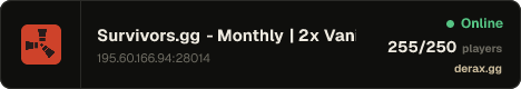 Survivors.gg - Monthly | 2x Vanilla | No BP Wipes