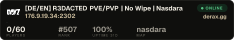 [DE/EN] R3DACTED PVE/PVP | No Wipe | Nasdara