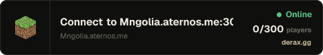 Connect to Mngolia.aternos.me:30652 Why? Read this: aternos.org/connect