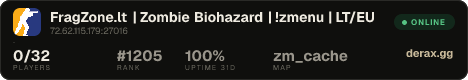 FragZone.lt | Zombie Biohazard | !zmenu | LT/EU