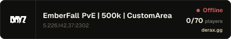 EmberFall PvE | 500k | CustomArea's | KilReward | BossArena's