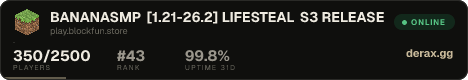 BANANASMP [1.21-26.2] LIFESTEAL S3 RELEASED!