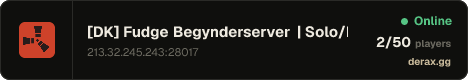 [DK] Fudge Begynderserver | Solo/Duo/Trio | PvP/PvE-zoner | Bi-