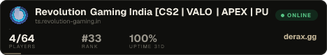 Revolution Gaming India [CS2 | VALO | APEX | PUBG | GTA V]