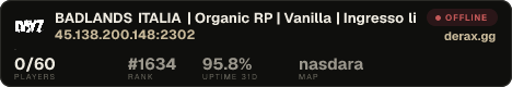 BADLANDS ITALIA | Organic RP | Vanilla | Ingresso libero