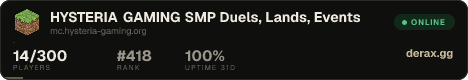 HYSTERIA GAMING SMP – Duels, Lands, Events