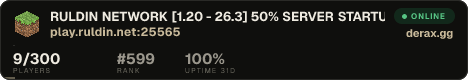 RULDIN NETWORK [1.20 - 26.3] 50% SERVER STARTUP SALE → store.ruldin.net
