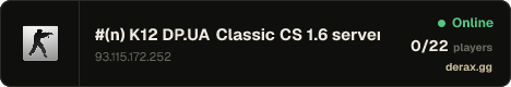 #(n) K12 DP.UA Classic CS 1.6 server