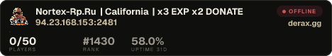Nortex-Rp.Ru | California | x3 EXP x2 DONATE