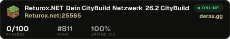 Returox.NET • Dein CityBuild Netzwerk • 26.2 CityBuild • Freebuild • OneBlock » Jetzt spielen!
