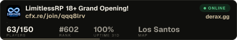 LimitlessRP 18+ Grand Opening!