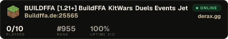 ━━━━━━BUILDFFA ━━━━━━[1.21+] BuildFFA • KitWars • Duels • Events » Jetzt kämpfen!