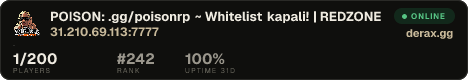 POISON: .gg/poisonrp ~ Whitelist kapali! | REDZONE