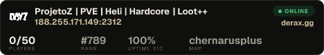 ProjetoZ | PVE | Heli | Hardcore | Loot++
