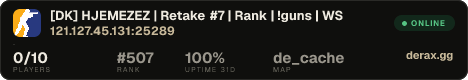 [DK] HJEMEZEZ | Retake #7 | Rank | !guns | WS