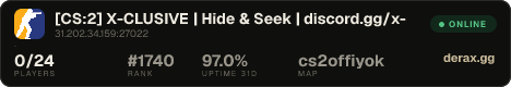 [CS:2] X-CLUSIVE | Hide & Seek | Маньяк • discord.gg/x-