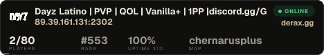 Dayz Latino | PVP | QOL | Vanilla++ | 1PP | discord.gg/GWvTJ2Rm